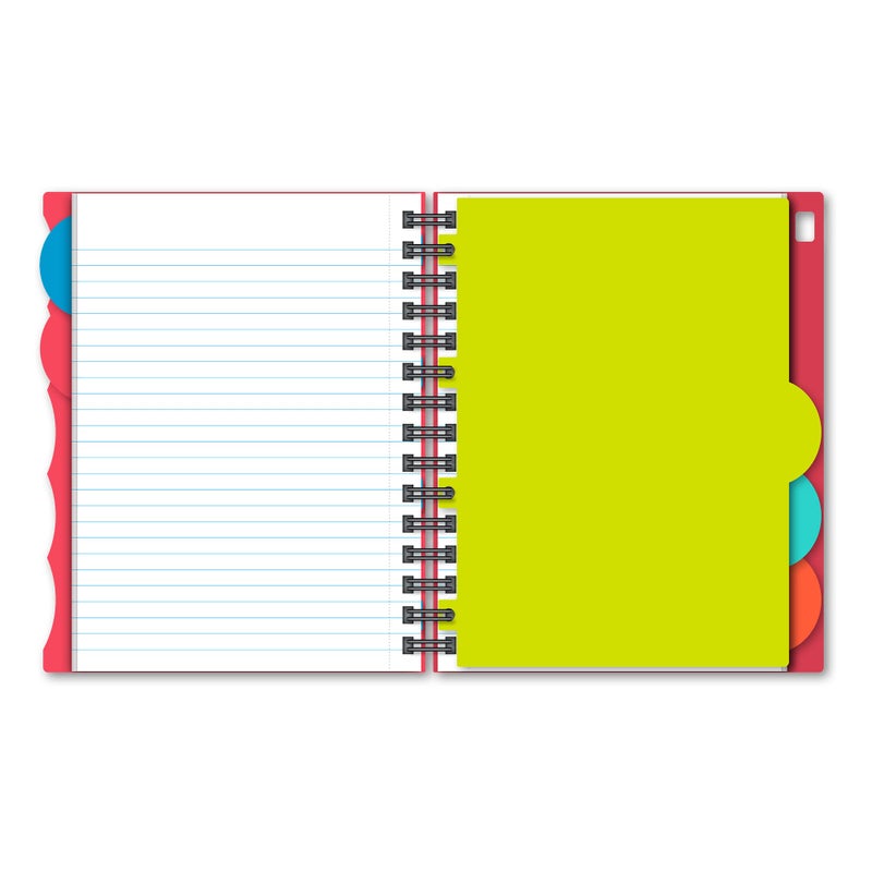 iScholar 5 Subject Poly Cover Double Wire Notebook, 8.35 x 6 Inches, Cover Color May Vary (58615)160 Sheets , Assorted - Image 3